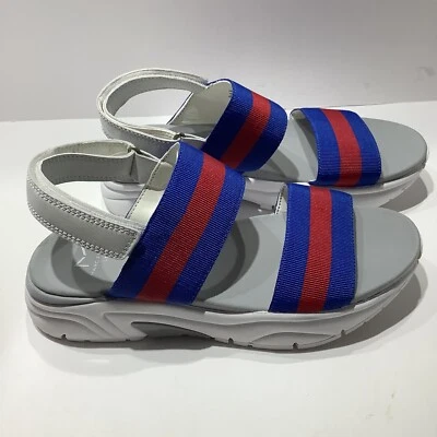 Marc Fisher Nelson Red/Blue Platform Slide Strappy Sandal Athletic Wmns Sz 7M - Image 1 of 4