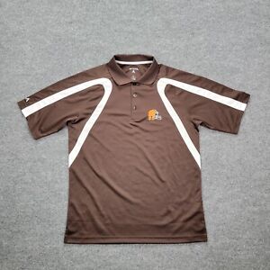 Cleveland Browns Antigua Mens Polo Shirt NFL Football Logo Brown Sz Medium