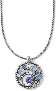 New Brighton Halo Necklace Silver Tanzanite Purple Blue Crystal Necklace