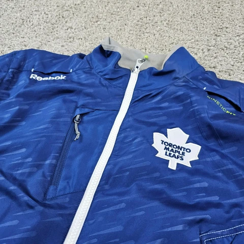 Toronto Maple Leafs Jacket Mens Small S Blue Reebok Center Ice NHL Hockey Cover