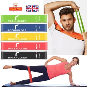 RESISTANCE MINI LOOP BANDS LATEX EXERCISE YOGA 5 PIECE SET CORE BALANCE 25cm Fit - Picture 1 of 26