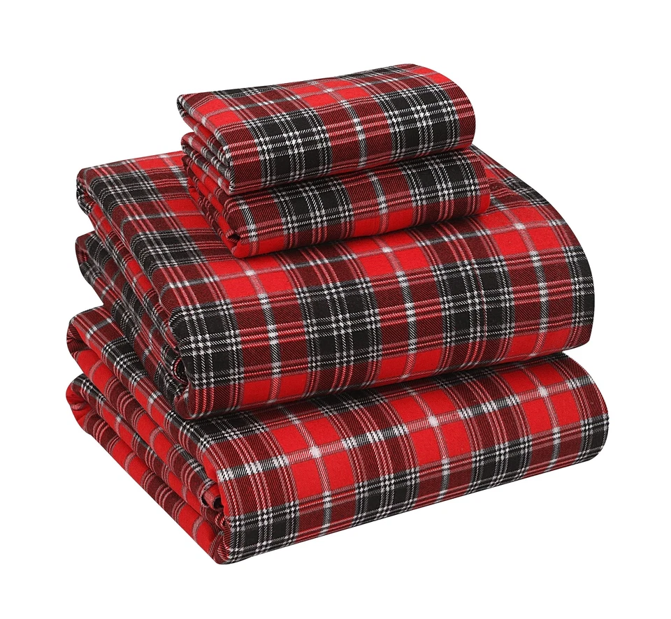 Juego de sábanas de franela RUVANTI tamaño queen - 100 % algodón franela cepillada... Foto 1 de 4