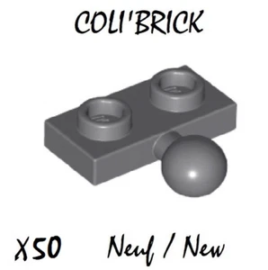 Lego 14417 - 50x Plaque / Plate, modified 1x2 TowBall - Dark Bluish Gray - NEUF - Picture 1 of 1