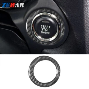 Carbon Fiber Engine Start Stop Button Ring Trim For Mitsubishi Outlander 2014-16 - Foto 1 di 12