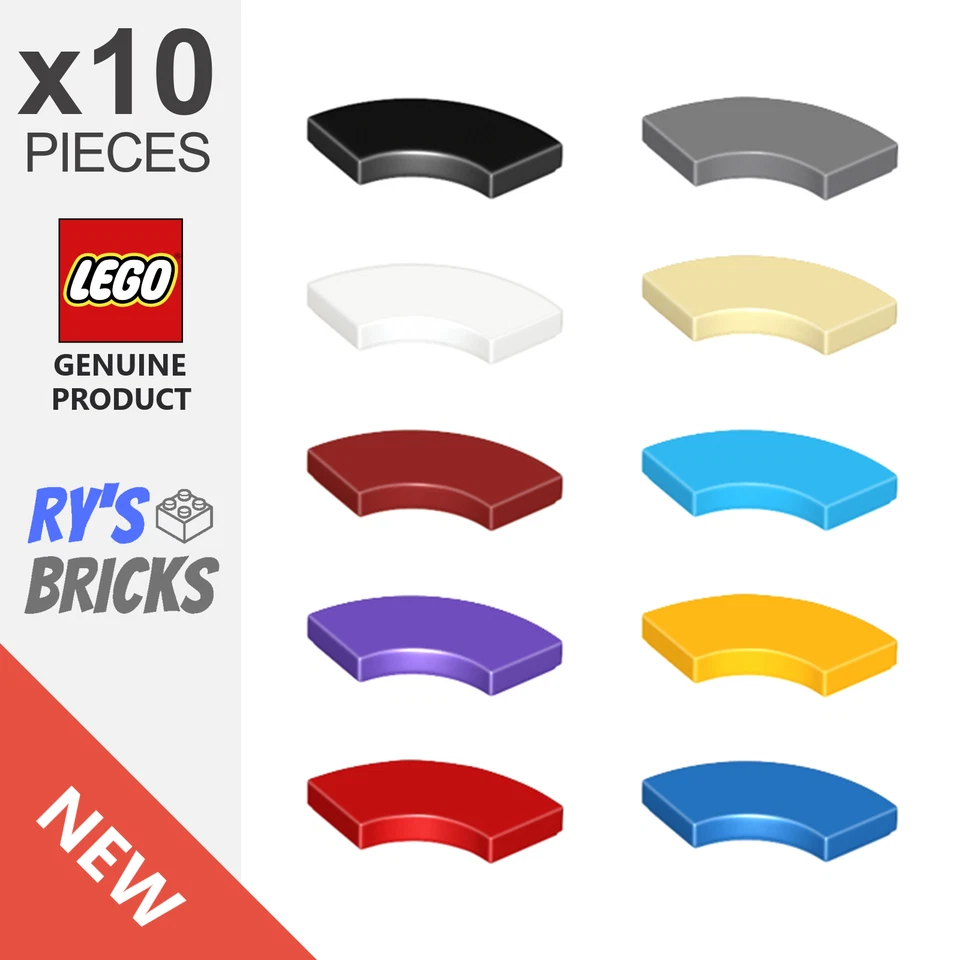 10 x LEGO® Round Corner 2 x 2 Macaroni Tiles 27925 Bulk Lot - image 1 of 1
