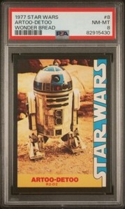 1977 TOPPS STAR WARS WONDER BREAD ARTOO-DETOO R2-D2 #8 PSA 8