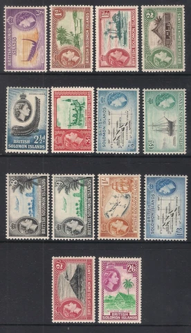 British Solomon Islands 1956- sg82-sg93 sg92 Part Set To 2/6 Mint Hinged MH A925 Cover