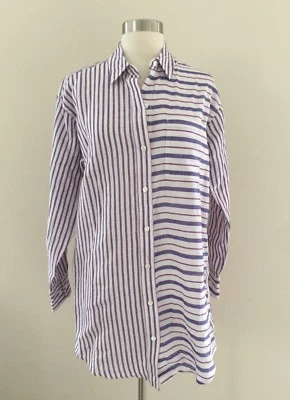 Новый JCREW в полоску туника на пуговицах F9039 белый красный синий размер M L новый - Изображение 1 из 4