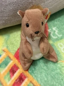Ty Beanie Babies Nuts the Squirrel Rare 1996 Plush Stuffed Animal w/ Tags - - Picture 1 of 5