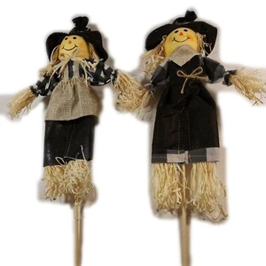 Cosecha Espantapájaros Selecciones Blanco y Negro Buffalo Check Par 13 pulgadas Acción de Gracias  - Imagen 1 de 9