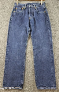 Levi's 501 Premium Denim Jeans Boys ACTUAL SIZE 27X27 Blue Straight Button Fly - Picture 1 of 14