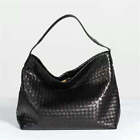 Italy Lambskin Leather Woven Tote Bag, Large 2023 Summer Designer Bag