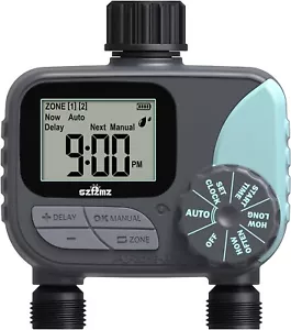 2 outlet Sprinkler Timer Water Timer, Programmable with rain delay Manual/Auto - Picture 1 of 10