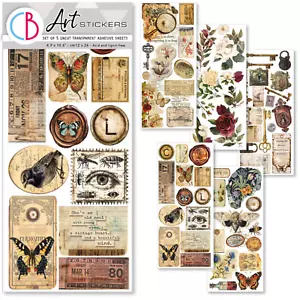 Ciao Bella Cabinet Of Curiosities Art Transparent Stickers 5pc Scrapbook Sticker - Picture 1 of 5