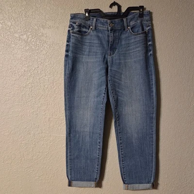 Talbots Light Wash Flawless 5 Pocket Boyfriend Fit Jeans Size 8 - Image 1 of 4