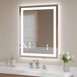 Specchio Bagno LED Moderno 28x36 Pollici - Specchio Vanità Retroilluminato Smart con Anti... - Foto 1 di 7