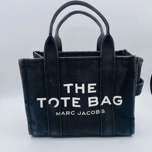 GUC-MARC JACOBS The Canvas Bolso de Mano Pequeño Negro *SIN CORREA* Diseñador Elegante 10” Cremallera - Imagen 1 de 11