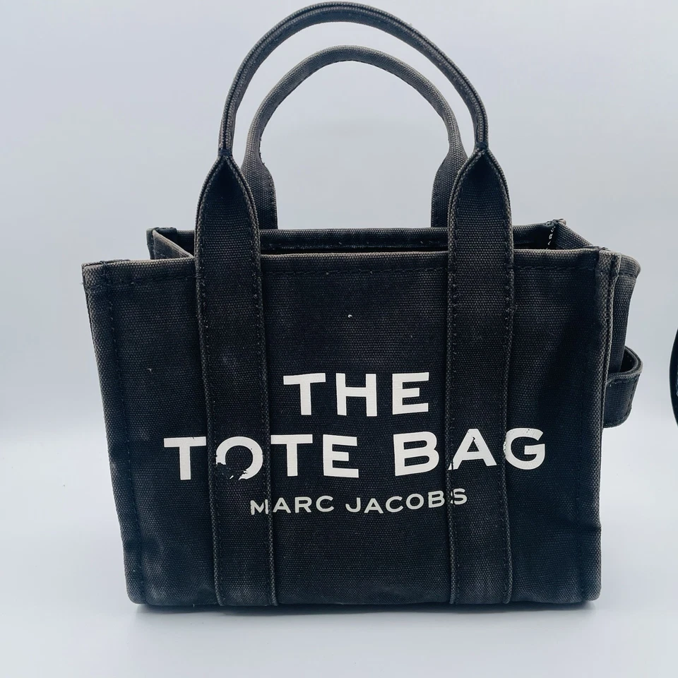 GUC-MARC JACOBS The Canvas Bolso de Mano Pequeño Negro *SIN CORREA* Diseñador Elegante 10” Cremallera Foto 1 de 4
