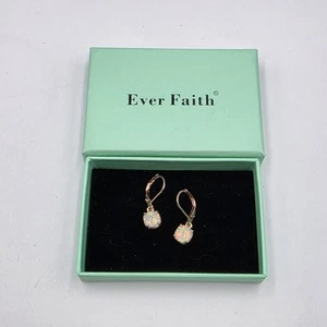 Ever Faith Earrings Opal Drop Style Rose Gold Colour Good Condition  - Bild 1 von 4