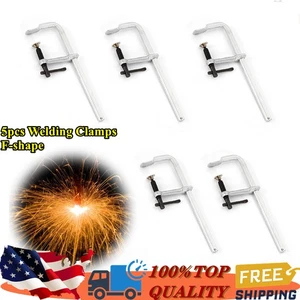 5PCS F Style Welding Clamps Heavy Duty Forged Solid Steel Clamp Set 500kg - Picture 1 of 9