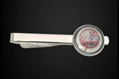 Baseball Card Tie Clip, New York Yankees Wedding Jewelry Tie Bar - Image 1 of 4
