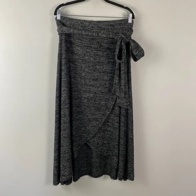 GAP Midi Knit Wrap Skirt Size XL Gray Tie Waist - Image 1 of 4