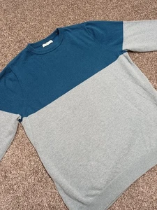 Woolovers Jumper Men XL Blue Cashmere Merion Wool Crew Neck Pullover - Picture 1 of 10