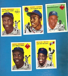 Topps 1954 Archives Jackie Robinson (2), Clemente, Mays, Aaron - Picture 1 of 2