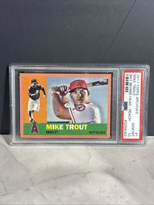 2017 Topps Archives Mike Trout Bat Behind Head Peach Variation SP /199 PSA 10 - Picture 1 of 3