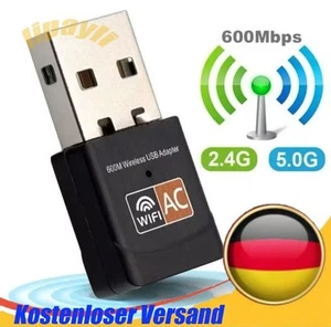AC 600Mbps WLAN Stick Dual Band 2.4GHz / 5GHz WIFI Dongle USB Wireless Adapter - Afbeelding 1 van 10