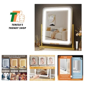 Beleuchteter Schminkspiegel, Hollywood Kosmetikspiegel mit Lichtern, dreifarbiges Licht... - Bild 1 von 10