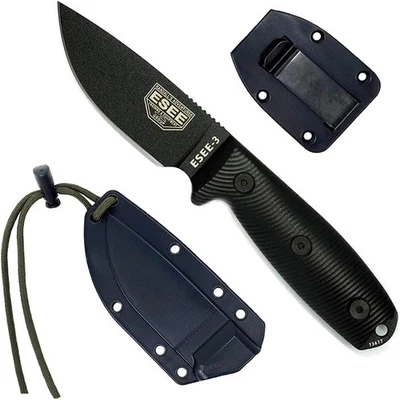 ESEE-3 Hoja Fija Negra 1095 Hoja 3D Negro Mango G10 - Táctico Foto 1 de 3