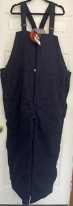 XXL Reg. BULWARK Insulated Bib Overalls Navy full Zipper Leg NWT - Picture 1 of 9
