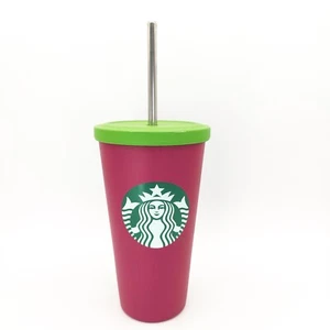 Starbucks Sirena Rosa Verde 16oz Acero Inoxidable Taza Fría Vaso Metal con Pajita 2014 - Imagen 1 de 8