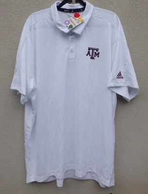 Camisa polo Adidas masculina 3XL Texas A&M Aggies branca $75 - Imagem 1 de 4