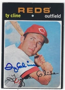 Autographed TY CLINE Cincinnati Reds 1971 TOPPS card #319 w/COA - Picture 1 of 1