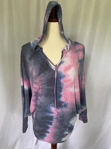 Fantastic Fawn Womens V-Neck Hoodie Multi Tie Dye, Medium - Picture 1 of 9
