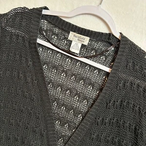 Hartfield Design Womens L Crochet Cardigan Short Sleeve Black - Picture 1 of 8