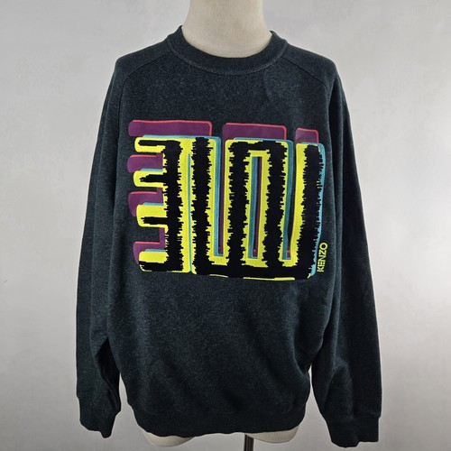 Felpa girocollo uomo Kenzo Paris logo Love Me maglione patch verde taglia M