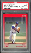 1991 Star Ryan Baseball #4 Nolan Ryan Post Season Stats Plastic PSA 9