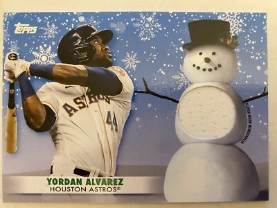 2021 Topps Holiday Yordan Alvarez Jersey Relic Snowman WRC-YA Houston Astros SP - Image 1 of 2