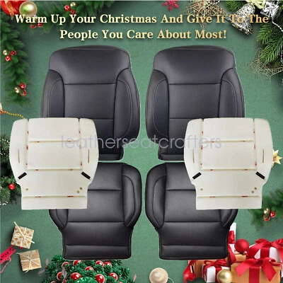 For 2014-2019 GMC Yukon Driver / Passenger Bottom / Top Leather Seat Cover Black - Image 1 of 4