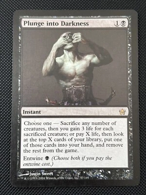 MTG Plunge Into Darkness Fifth Dawn 57/165 - LP - Regular Rare - Vintage Magic - Image 1 of 2