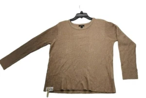 ALFANI Women’s rib knit Gold long sleeve sweater top Shine Table L      J015 - Picture 1 of 5