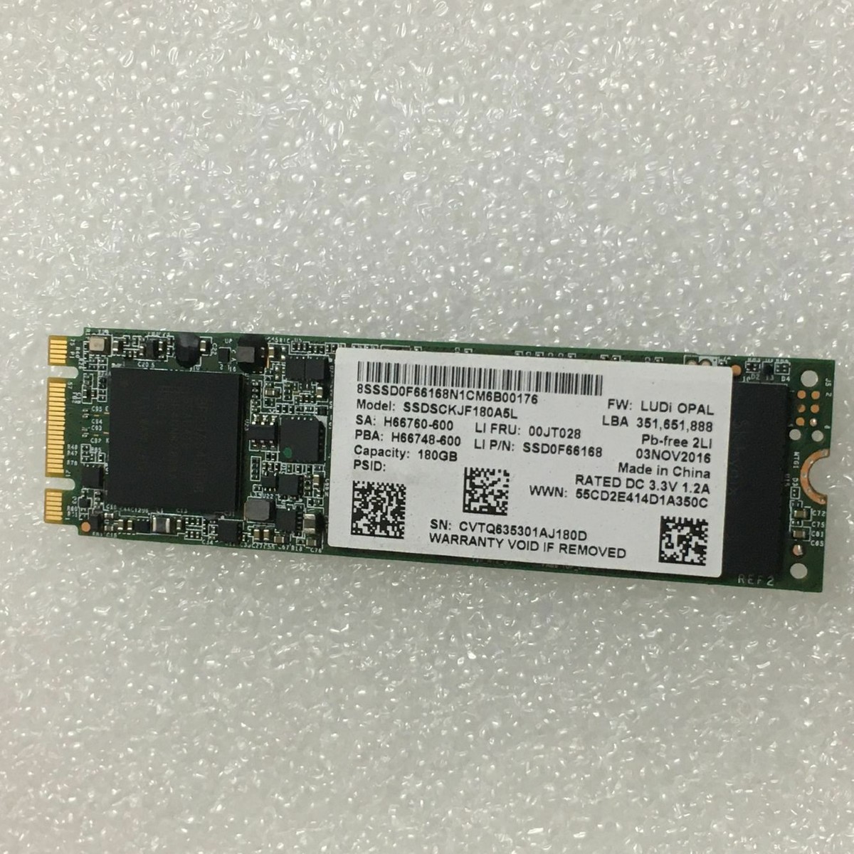 Intel M.2 Interface 180 GB Storage Capacity Solid State