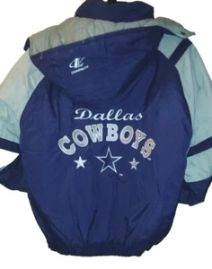 Boys Dallas Cowboys Pullover Jacket LARGE 14/16 Hoodie Puffer Logo Athletic VTG - Picture 1 of 9