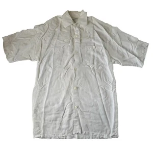 Dharma Trading Co. Short Sleeve Collared Button Up White Pocket Shirt Size Med - Picture 1 of 10