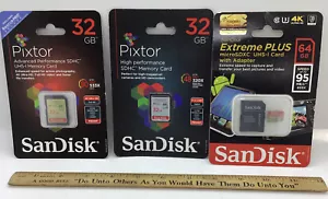 SanDisk High Performance SDHC 32 GB Set & Extreme Plus MicroSDXC 64 GB UHS-1 - Picture 1 of 7