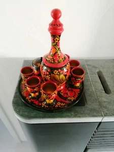 Schnapsbecher Gedeck, Holz, Edle Lackmalerei. Geschenk - Bild 1 von 4