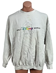 Vintage 90er Walt Disney World Sweatshirt mit Rundhalsausschnitt bestickt PRIDE-Schrift HERGESTELLT IN DEN USA - Bild 1 von 12